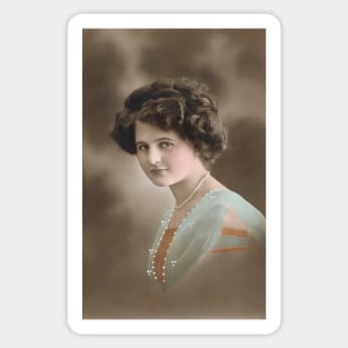 Edwardian lady in blue Sticker